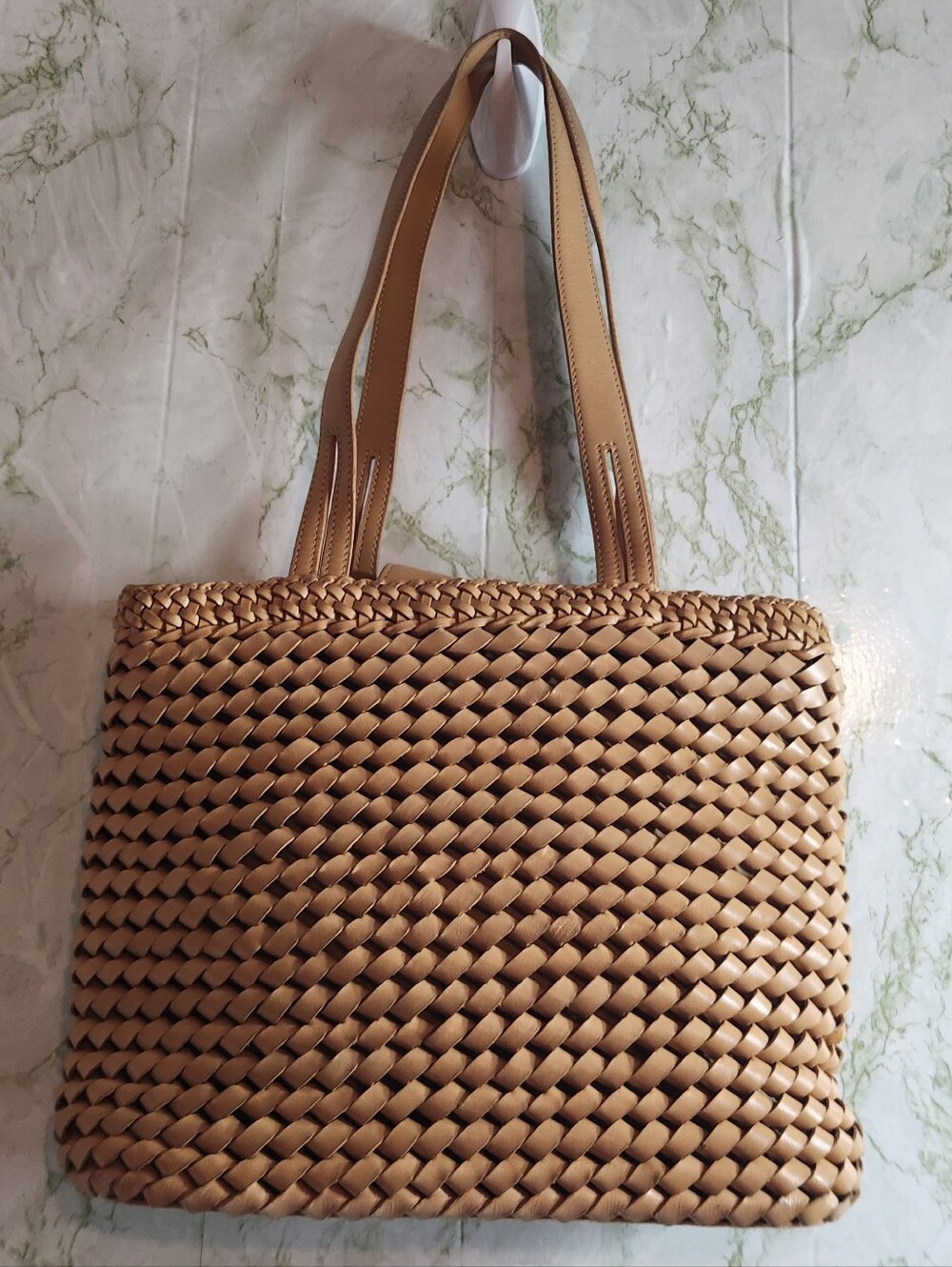 VALERIE STEVENS Woven Leather Shoulder Bag